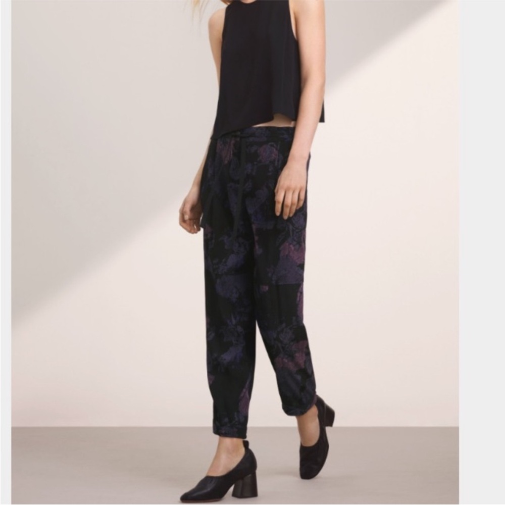 Aritzia Wilfred Marais Floral Pants Black Purple Size XS